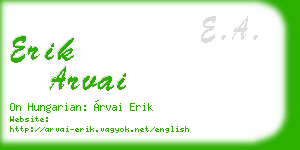 erik arvai business card
